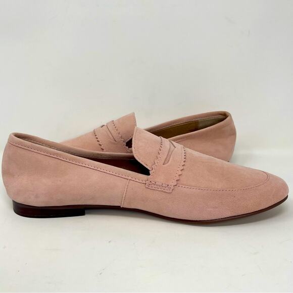 Suede Ice Pink Penny Loafers NWOT - Picture 6 of 13